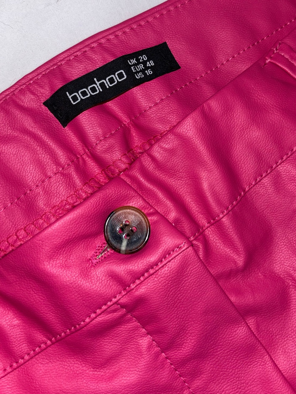 pink faux leather pants